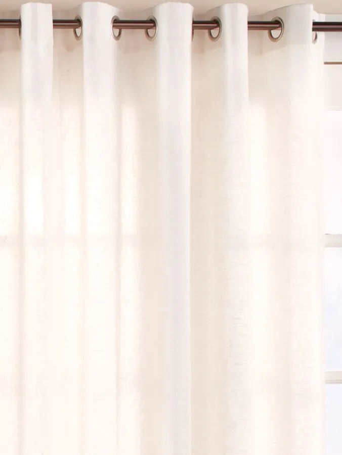 Lined Sheer Linen Grommet Top Patio Panel
