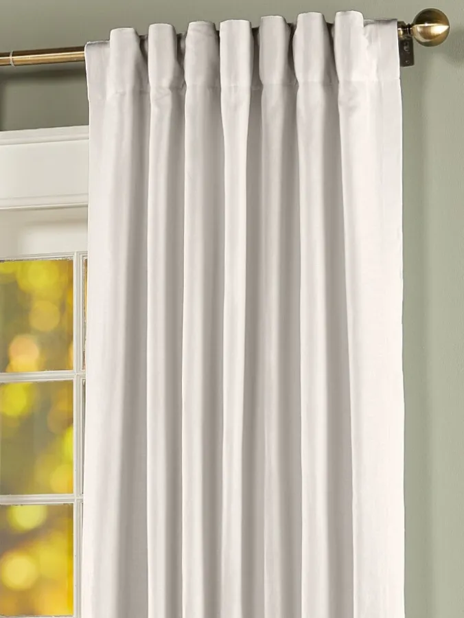 Linen Blend Lined Rod Pocket Panel With Back Tabs