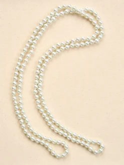 Long Faux Pearl Necklace