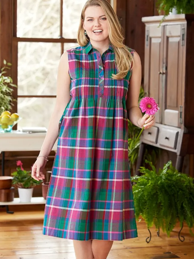 Madras Plaid Popover Sundress