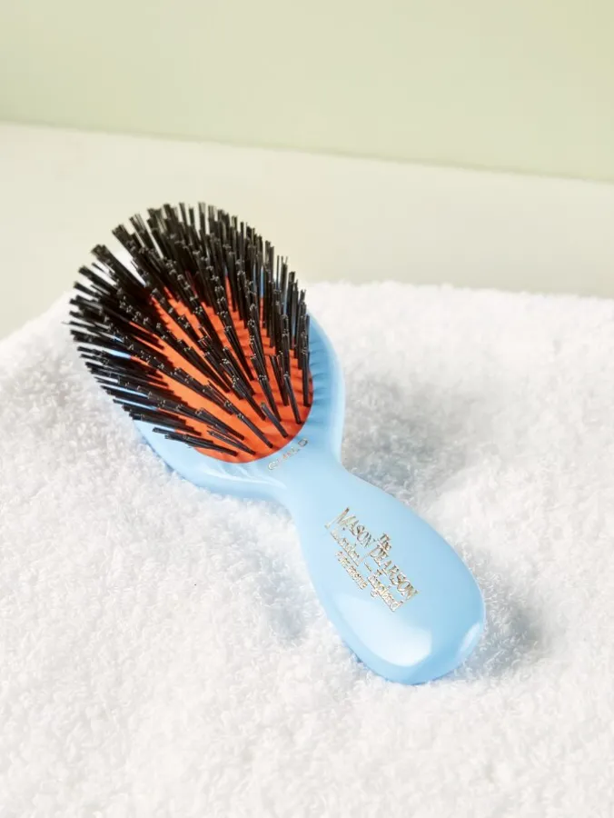 Mason Pearson Pocket Child Boar Bristle Brush, Blue