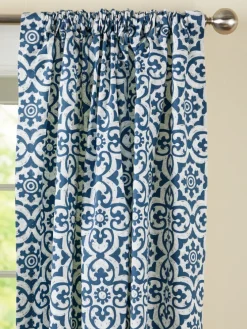 Medallion Medley Rod Pocket Curtains With Tiebacks