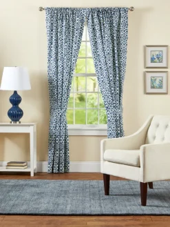 Medallion Medley Rod Pocket Curtains With Tiebacks