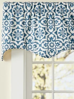Medallion Medley Rod Pocket Scalloped Curtain Valance