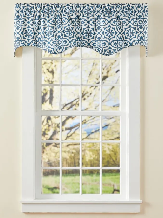 Medallion Medley Rod Pocket Scalloped Curtain Valance