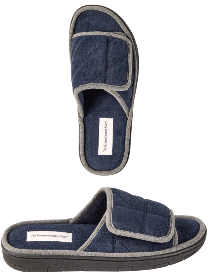 Men's Adjustable Terry Slide Slippers