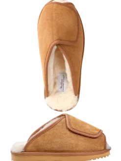 Men's Australian Shearling Adjustable Scuff Slippers