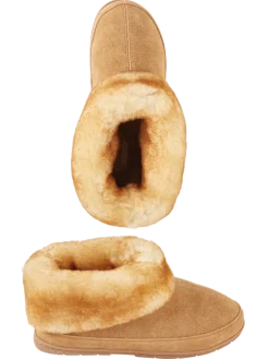 Men's Australian Shearling Cuffed Bootie Slippers