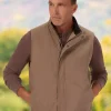 Men's Canvas Vest With Microfleece Lining