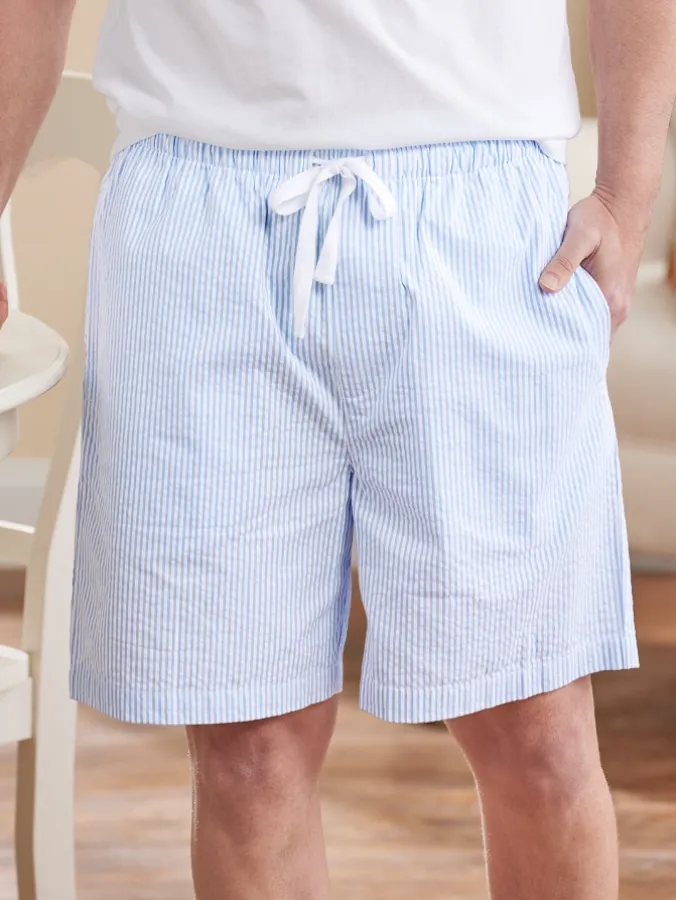 Men's Classic Stripe Cotton Seersucker Pajama Shorts