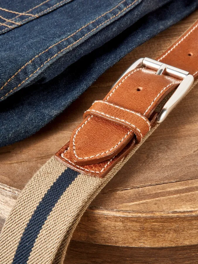 Men's Club Stripe Stretch Web Belt