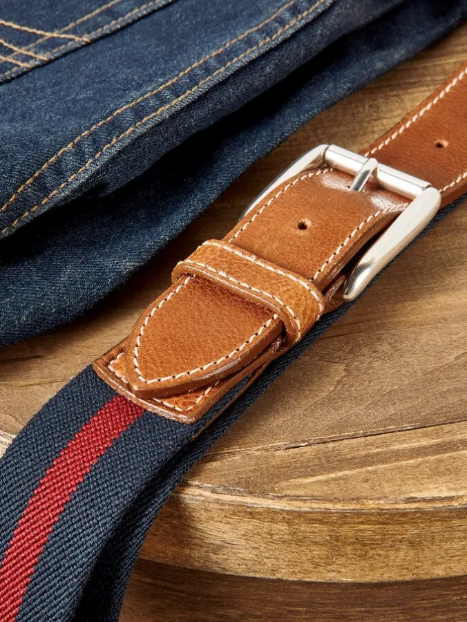 Men's Club Stripe Stretch Web Belt