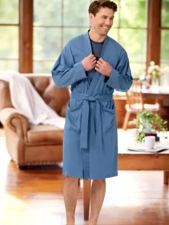 Men's Comfort Knit Cotton Wrap Robe