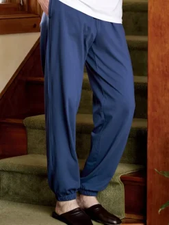 Men's Comfort Knit Elastic-Leg Cotton Pajama Pants