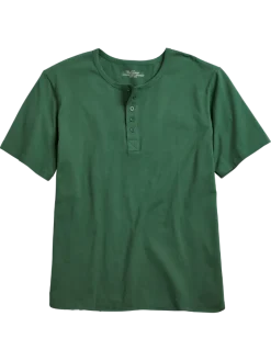 Men's Comfort Knit Henley Short-Sleeve Cotton Sleep T-Shirt