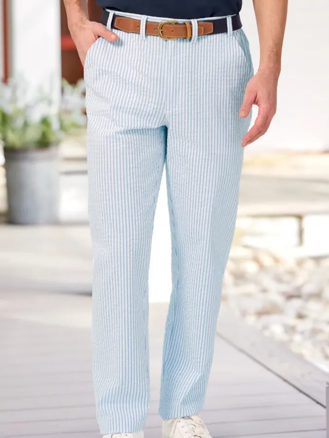 Men's Comfort Waist Seersucker Pants