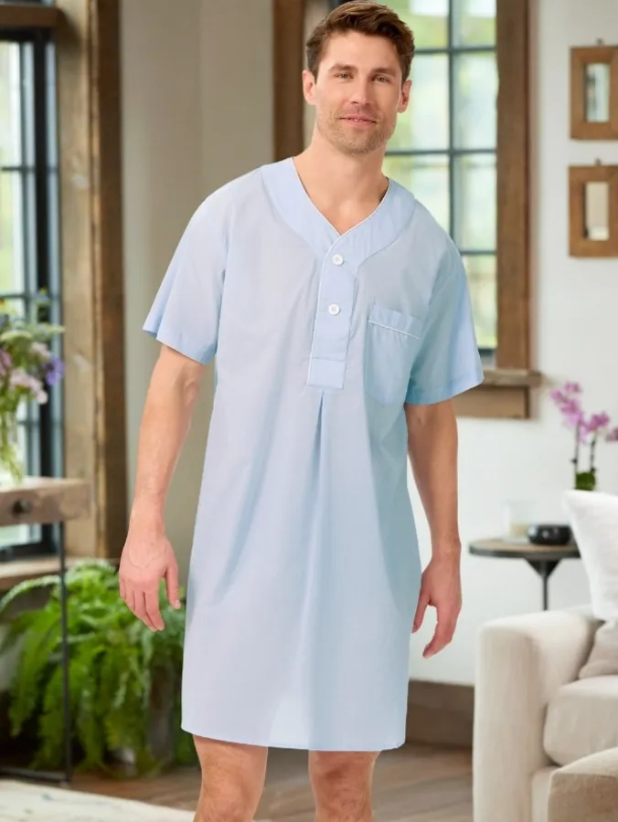 Men's Cotton Batiste Nightshirt
