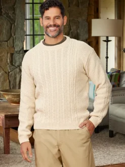 Men's Cotton Crewneck Pullover Sweater