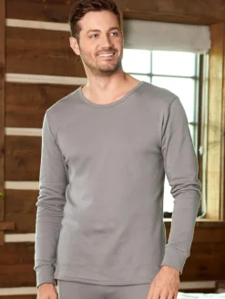 Men's Double-Layer Merino Wool and Cotton Long-Sleeve Undershirt