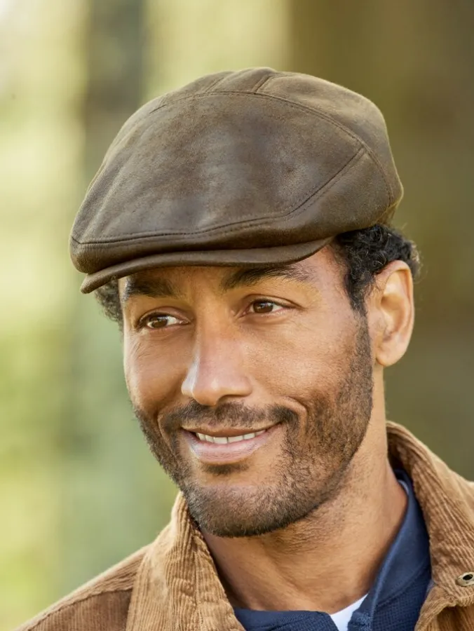 Men's Faux-Suede Cabbie Hat