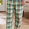 Men's Green Madras Plaid Cotton Pajama Pants