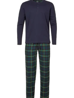 Men's Jersey Knit Henley and Flannel Pajama Pant Set