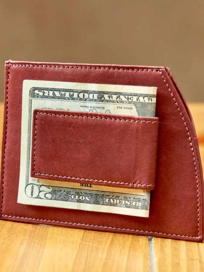 Men's Leather Front-Pocket RFID-Blocking Money Clip