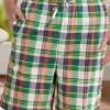 Men's Madras Plaid Cotton Pajama Shorts