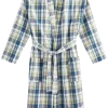 Men's Plaid Seersucker Robe