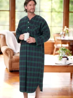 Men's Portuguese Cotton Flannel 54 Inch Nightshirt