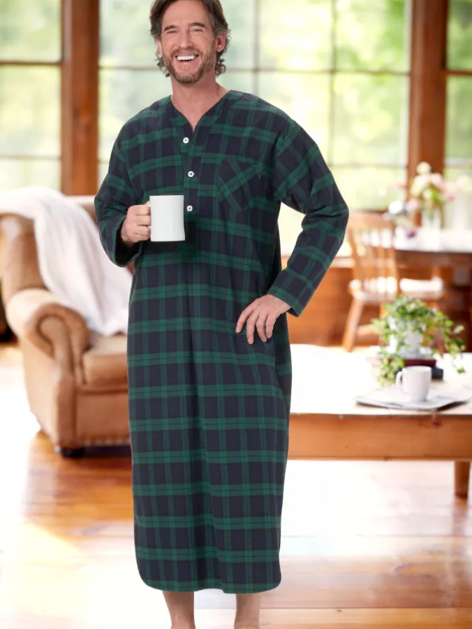 Men's Portuguese Cotton Flannel 54 Inch Nightshirt
