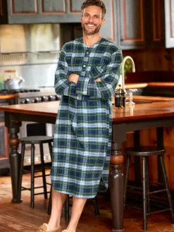 Men's Portuguese Cotton Flannel 47 Inch Nightshirt
