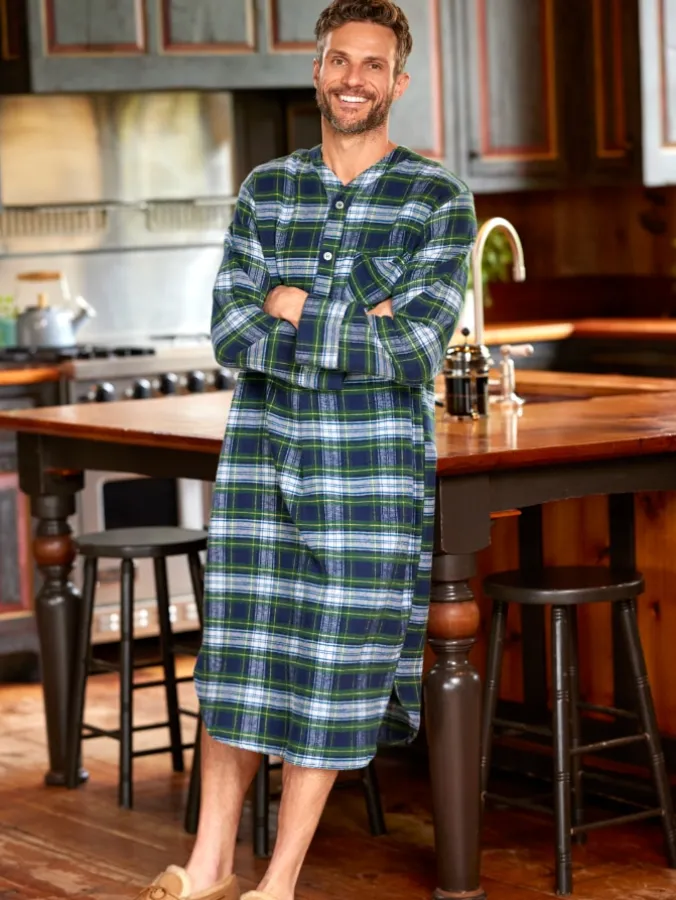 Men's Portuguese Cotton Flannel 47 Inch Nightshirt