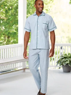 Men's Portuguese Percale Classic Short Sleeve Pajama Set