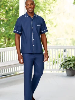 Men's Portuguese Percale Classic Short Sleeve Pajama Set