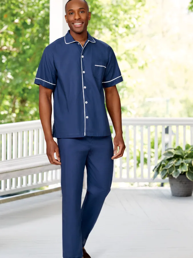 Men's Portuguese Percale Classic Short Sleeve Pajama Set