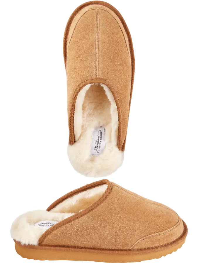 Men's Shearling-Lined Scuff Slippers