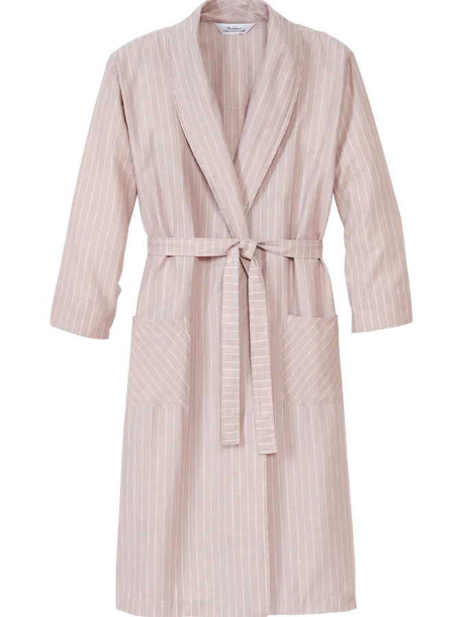 Men's Striped Yarn-Dyed Cotton Shawl-Collar Robe