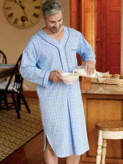 Men's True Blue Cotton Nightshirt