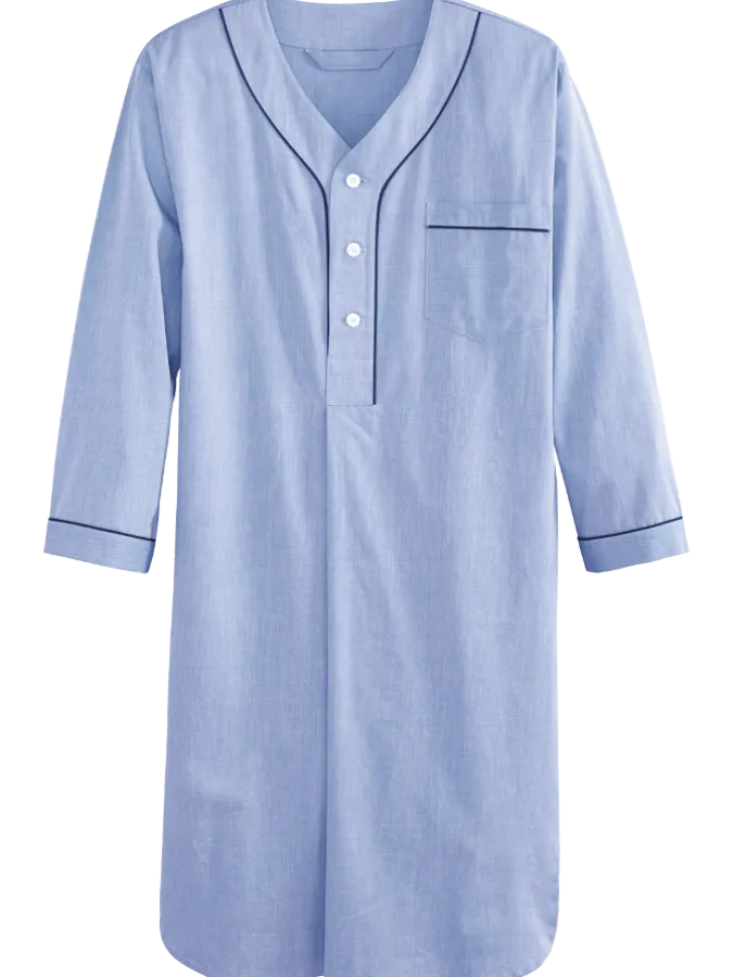 Men's True Blue Cotton Nightshirt