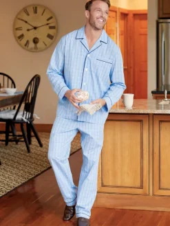 Men's True Blue Cotton Pajama Set