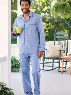 Men's True Blue Cotton Pajama Set