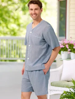 Men's Ultra-Light Cotton Voile Short Pajama Set