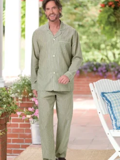 Men's Ultra-Light Cotton Voile Pajama Set