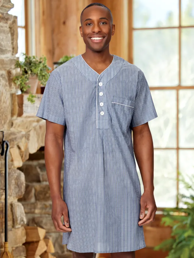 Men's Ultra-Light Cotton Voile Nightshirt