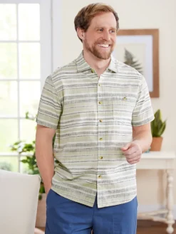 Men's Weekender Short-Sleeve Striped Cotton Shirt