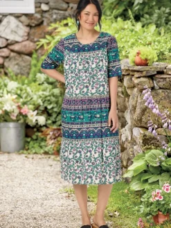 Mid-Calf Tiered Cotton Muumuu