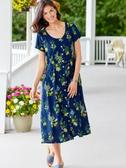 Midnight Garden Floral Midi Dress