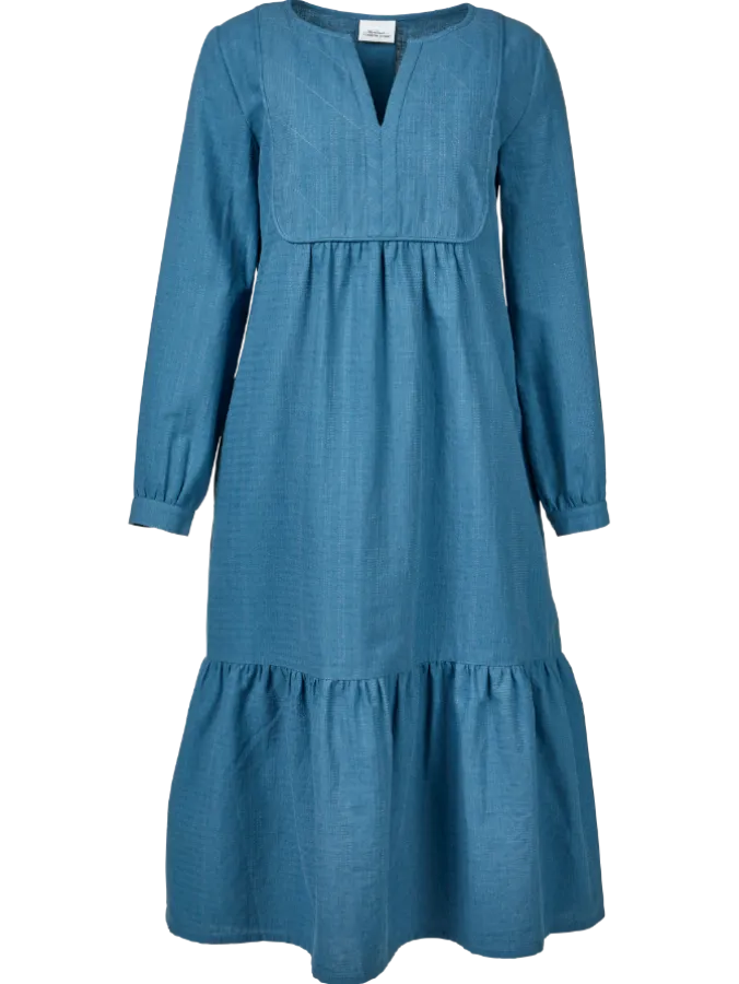 Midweight Linen Tiered Midi Dress
