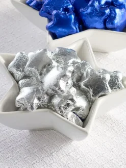 Milk Chocolate Blue or Silver Foiled Stars, 10 Ounce Bag